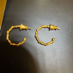 Gold ToneTwisted Hoop Earrings